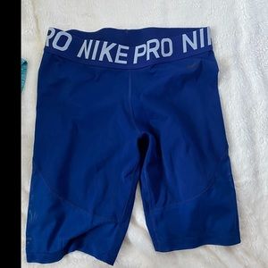 Nike Pro Women Blue Biker Shorts- XL